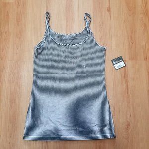 Eddie Bauer Black and White Striped Cotton Tank Top XS NWT